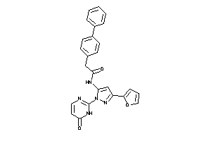 N-[5-(2-furyl)-2-(6-keto-1H-pyrimidin-2-yl)pyrazol-3-yl]-2-(4-phenylphenyl)acetamide