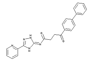 Image of 4-keto-4-(4-phenylphenyl)-N-[3-(2-pyridyl)-1,4-dihydro-1,2,4-triazol-5-ylidene]butyramide