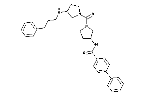 4-phenyl-N-[1-[3-(3-phenylpropylamino)pyrrolidine-1-carbonyl]pyrrolidin-3-yl]benzamide