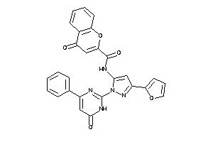 N-[5-(2-furyl)-2-(6-keto-4-phenyl-1H-pyrimidin-2-yl)pyrazol-3-yl]-4-keto-chromene-2-carboxamide