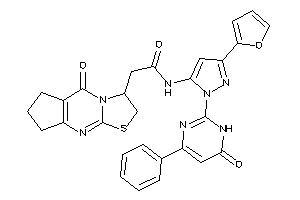 Image of N-[5-(2-furyl)-2-(6-keto-4-phenyl-1H-pyrimidin-2-yl)pyrazol-3-yl]-2-(ketoBLAHyl)acetamide