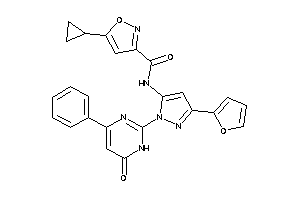 5-cyclopropyl-N-[5-(2-furyl)-2-(6-keto-4-phenyl-1H-pyrimidin-2-yl)pyrazol-3-yl]isoxazole-3-carboxamide