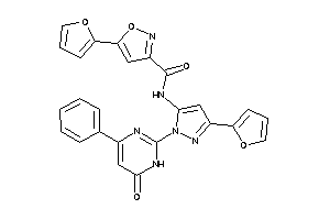 5-(2-furyl)-N-[5-(2-furyl)-2-(6-keto-4-phenyl-1H-pyrimidin-2-yl)pyrazol-3-yl]isoxazole-3-carboxamide
