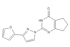 Image of 2-[3-(2-furyl)pyrazol-1-yl]-3,5,6,7-tetrahydrocyclopenta[d]pyrimidin-4-one