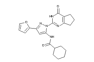 Image of N-[5-(2-furyl)-2-(4-keto-3,5,6,7-tetrahydrocyclopenta[d]pyrimidin-2-yl)pyrazol-3-yl]cyclohexanecarboxamide