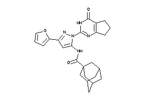 Image of N-[5-(2-furyl)-2-(4-keto-3,5,6,7-tetrahydrocyclopenta[d]pyrimidin-2-yl)pyrazol-3-yl]adamantane-1-carboxamide