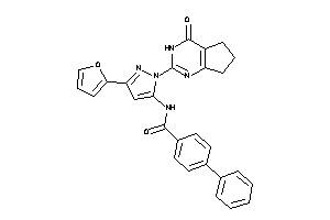 N-[5-(2-furyl)-2-(4-keto-3,5,6,7-tetrahydrocyclopenta[d]pyrimidin-2-yl)pyrazol-3-yl]-4-phenyl-benzamide