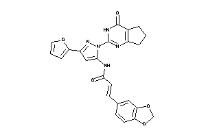 Image of 3-(1,3-benzodioxol-5-yl)-N-[5-(2-furyl)-2-(4-keto-3,5,6,7-tetrahydrocyclopenta[d]pyrimidin-2-yl)pyrazol-3-yl]acrylamide