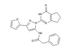 Image of N-[5-(2-furyl)-2-(4-keto-3,5,6,7-tetrahydrocyclopenta[d]pyrimidin-2-yl)pyrazol-3-yl]-2-phenyl-acetamide
