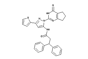 Image of N-[5-(2-furyl)-2-(4-keto-3,5,6,7-tetrahydrocyclopenta[d]pyrimidin-2-yl)pyrazol-3-yl]-3,3-diphenyl-propionamide