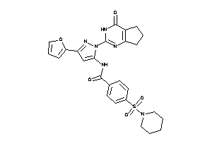 Image of N-[5-(2-furyl)-2-(4-keto-3,5,6,7-tetrahydrocyclopenta[d]pyrimidin-2-yl)pyrazol-3-yl]-4-piperidinosulfonyl-benzamide