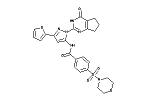 Image of N-[5-(2-furyl)-2-(4-keto-3,5,6,7-tetrahydrocyclopenta[d]pyrimidin-2-yl)pyrazol-3-yl]-4-morpholinosulfonyl-benzamide