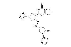 N-[5-(2-furyl)-2-(4-keto-3,5,6,7-tetrahydrocyclopenta[d]pyrimidin-2-yl)pyrazol-3-yl]-5-keto-1-phenyl-pyrrolidine-3-carboxamide