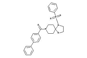 (1-besyl-4-oxa-1,8-diazaspiro[4.5]decan-8-yl)-(4-phenylphenyl)methanone