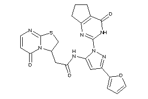 N-[5-(2-furyl)-2-(4-keto-3,5,6,7-tetrahydrocyclopenta[d]pyrimidin-2-yl)pyrazol-3-yl]-2-(5-keto-2,3-dihydrothiazolo[3,2-a]pyrimidin-3-yl)acetamide