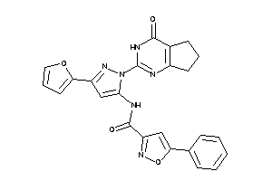 Image of N-[5-(2-furyl)-2-(4-keto-3,5,6,7-tetrahydrocyclopenta[d]pyrimidin-2-yl)pyrazol-3-yl]-5-phenyl-isoxazole-3-carboxamide