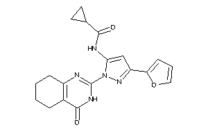 Image of N-[5-(2-furyl)-2-(4-keto-5,6,7,8-tetrahydro-3H-quinazolin-2-yl)pyrazol-3-yl]cyclopropanecarboxamide