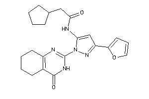 Image of 2-cyclopentyl-N-[5-(2-furyl)-2-(4-keto-5,6,7,8-tetrahydro-3H-quinazolin-2-yl)pyrazol-3-yl]acetamide