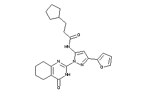 Image of 3-cyclopentyl-N-[5-(2-furyl)-2-(4-keto-5,6,7,8-tetrahydro-3H-quinazolin-2-yl)pyrazol-3-yl]propionamide