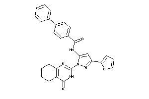 Image of N-[5-(2-furyl)-2-(4-keto-5,6,7,8-tetrahydro-3H-quinazolin-2-yl)pyrazol-3-yl]-4-phenyl-benzamide