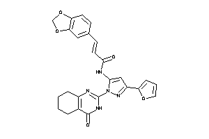 Image of 3-(1,3-benzodioxol-5-yl)-N-[5-(2-furyl)-2-(4-keto-5,6,7,8-tetrahydro-3H-quinazolin-2-yl)pyrazol-3-yl]acrylamide