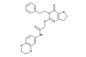N-(2,3-dihydro-1,4-benzodioxin-6-yl)-2-[(4-keto-3-phenethyl-6,7-dihydrothieno[3,2-d]pyrimidin-2-yl)thio]acetamide