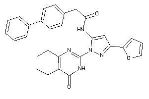 N-[5-(2-furyl)-2-(4-keto-5,6,7,8-tetrahydro-3H-quinazolin-2-yl)pyrazol-3-yl]-2-(4-phenylphenyl)acetamide