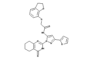 Image of 2-coumaran-7-yloxy-N-[5-(2-furyl)-2-(4-keto-5,6,7,8-tetrahydro-3H-quinazolin-2-yl)pyrazol-3-yl]acetamide
