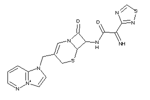 Image of N-[3-(imidazo[2,1-f]pyridazin-4-ium-1-ylmethyl)-8-keto-5-thia-1-azabicyclo[4.2.0]oct-2-en-7-yl]-2-imino-2-(1,2,4-thiadiazol-3-yl)acetamide