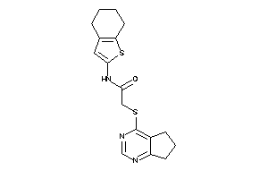 2-(6,7-dihydro-5H-cyclopenta[d]pyrimidin-4-ylthio)-N-(4,5,6,7-tetrahydrobenzothiophen-2-yl)acetamide