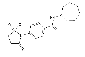N-cycloheptyl-4-(1,1,3-triketo-1,2-thiazolidin-2-yl)benzamide