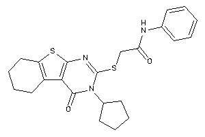 2-[(3-cyclopentyl-4-keto-5,6,7,8-tetrahydrobenzothiopheno[2,3-d]pyrimidin-2-yl)thio]-N-phenyl-acetamide