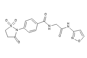 Image of N-[2-(isoxazol-3-ylamino)-2-keto-ethyl]-4-(1,1,3-triketo-1,2-thiazolidin-2-yl)benzamide