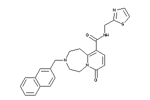 Image of 7-keto-3-(2-naphthylmethyl)-N-(thiazol-2-ylmethyl)-1,2,4,5-tetrahydropyrido[2,1-g][1,4]diazepine-10-carboxamide