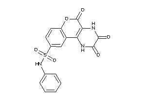 Image of 2,3,5-triketo-N-phenyl-1,4-dihydrochromeno[3,4-b]pyrazine-9-sulfonamide