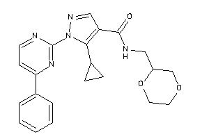 5-cyclopropyl-N-(1,4-dioxan-2-ylmethyl)-1-(4-phenylpyrimidin-2-yl)pyrazole-4-carboxamide