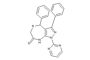 3,4-diphenyl-1-(2-pyrimidyl)-4,8-dihydropyrazolo[3,4-e][1,4]thiazepin-7-one