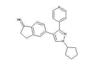 Image of [5-[1-cyclopentyl-3-(4-pyridyl)pyrazol-4-yl]indan-1-ylidene]amine