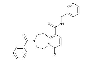 Image of 3-benzoyl-N-benzyl-7-keto-1,2,4,5-tetrahydropyrido[2,1-g][1,4]diazepine-10-carboxamide
