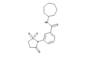 N-cycloheptyl-3-(1,1,3-triketo-1,2-thiazolidin-2-yl)benzamide
