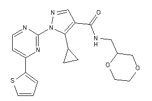 5-cyclopropyl-N-(1,4-dioxan-2-ylmethyl)-1-[4-(2-thienyl)pyrimidin-2-yl]pyrazole-4-carboxamide