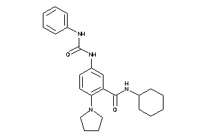 N-cyclohexyl-5-(phenylcarbamoylamino)-2-pyrrolidino-benzamide