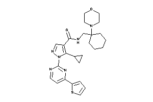 Image of 5-cyclopropyl-N-[(1-morpholinocyclohexyl)methyl]-1-[4-(2-thienyl)pyrimidin-2-yl]pyrazole-4-carboxamide