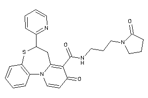 9-keto-N-[3-(2-ketopyrrolidino)propyl]-6-(2-pyridyl)-6,7-dihydropyrido[2,1-d][1,5]benzothiazepine-8-carboxamide