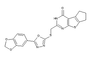 [[5-(1,3-benzodioxol-5-yl)-1,3,4-oxadiazol-2-yl]thio]methylBLAHone