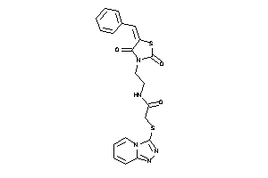 Image of N-[2-(5-benzal-2,4-diketo-thiazolidin-3-yl)ethyl]-2-([1,2,4]triazolo[4,3-a]pyridin-3-ylthio)acetamide