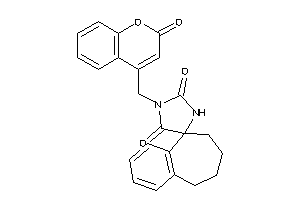 Image of 3'-[(2-ketochromen-4-yl)methyl]spiro[5,6,7,8-tetrahydrobenzocycloheptene-9,5'-imidazolidine]-2',4'-quinone