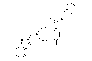 Image of 3-(benzofuran-2-ylmethyl)-N-(2-furfuryl)-7-keto-1,2,4,5-tetrahydropyrido[2,1-g][1,4]diazepine-10-carboxamide