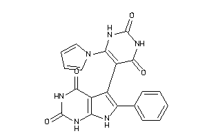 5-(2,4-diketo-6-pyrrol-1-yl-1H-pyrimidin-5-yl)-6-phenyl-1,7-dihydropyrrolo[2,3-d]pyrimidine-2,4-quinone