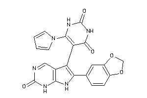 Image of 5-[6-(1,3-benzodioxol-5-yl)-2-keto-1,7-dihydropyrrolo[2,3-d]pyrimidin-5-yl]-6-pyrrol-1-yl-uracil